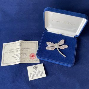 NWOT Camrose & Kross JBK JACKIE KENNEDY Dragonfly Articulated Brooch AB Stones